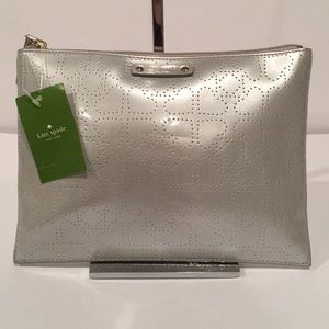 KATE SPADE silver ‘metro spade’ large pouch
